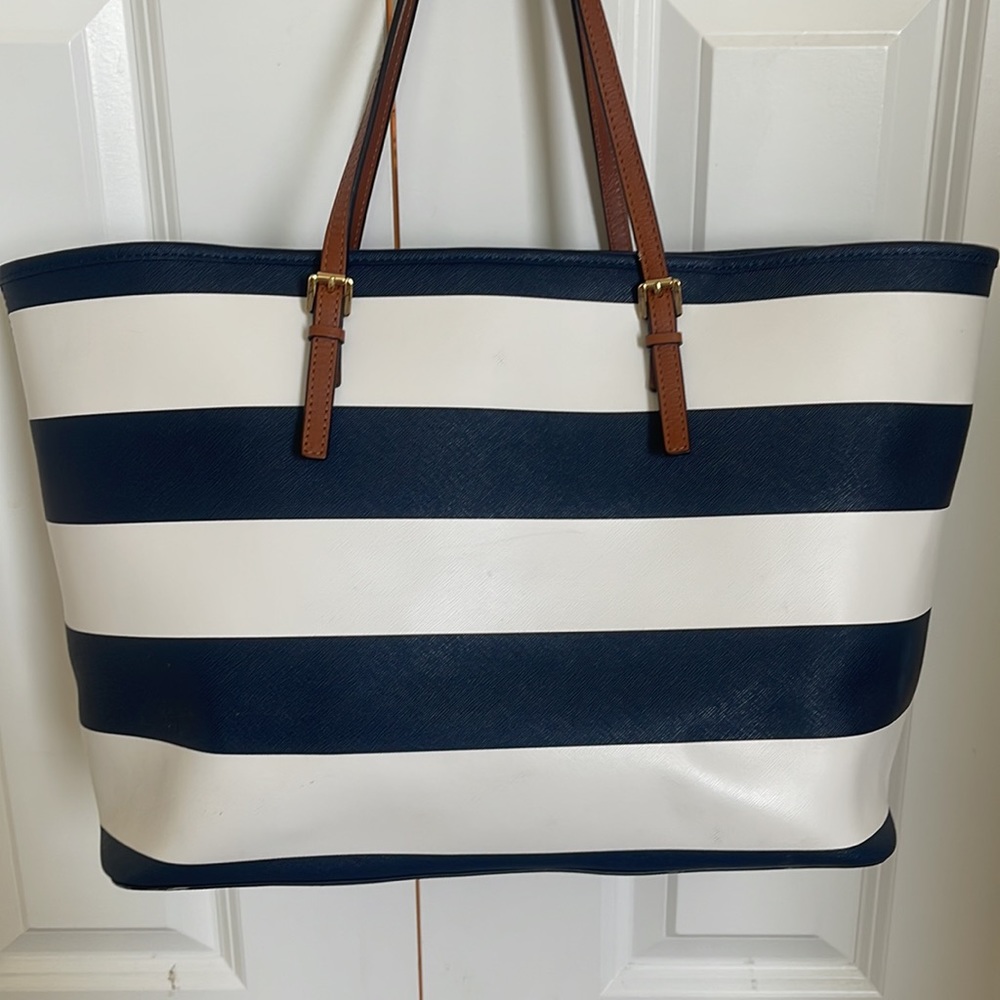 Michael Kors large stripe tote bag - Picture 3 of 7